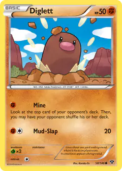 Diglett Common card from XY Base