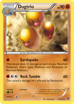 Dugtrio Rare card from XY Base