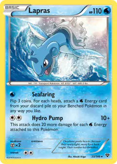 Lapras Rare Holo card from XY Base