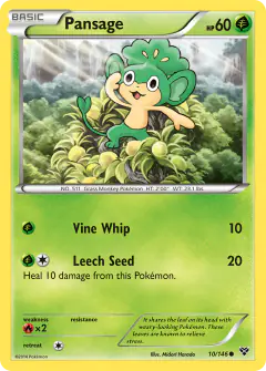 Pansage Common card from XY Base