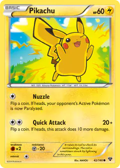 Pikachu Common card from XY Base