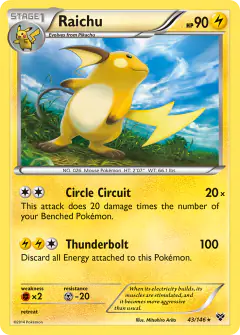 Raichu Rare Holo card from XY Base