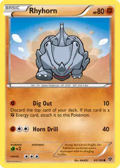Rhyhorn Common card from XY Base