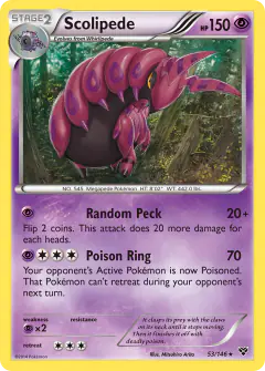 Scolipede Rare card from XY Base