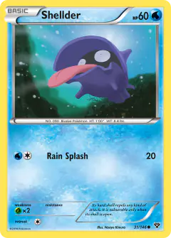 Shellder Common card from XY Base