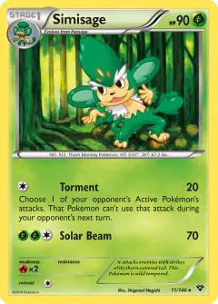 Simisage Rare card from XY Base