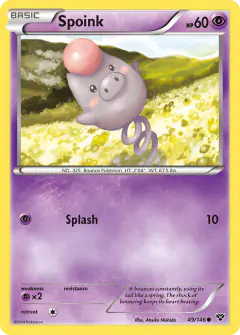 Spoink Common card from XY Base