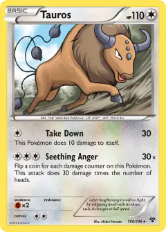 Tauros Rare card from XY Base