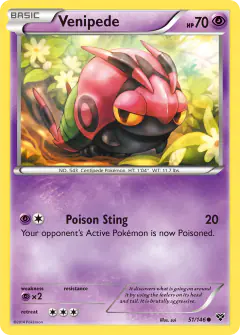 Venipede Common card from XY Base
