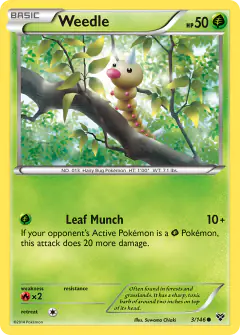 Weedle Common card from XY Base