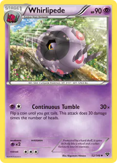 Whirlipede Uncommon card from XY Base
