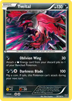 Yveltal Rare card from XY Base
