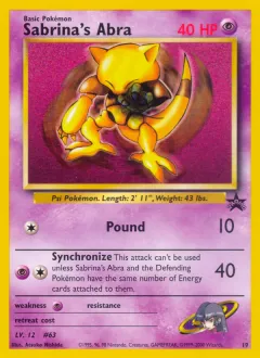Sabrina's Abra Promo card from Wizards Black Star Promos