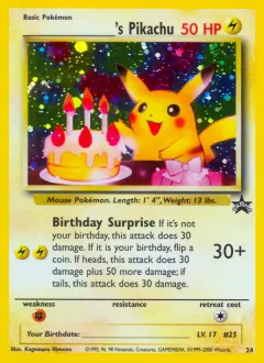 _____'s Pikachu Promo card from Wizards Black Star Promos