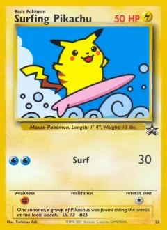 Surfing Pikachu Promo card from Wizards Black Star Promos