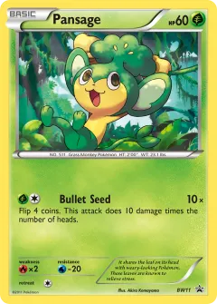 Pansage Promo card from BW Black Star Promos