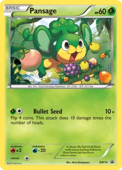 Pansage Promo card from BW Black Star Promos