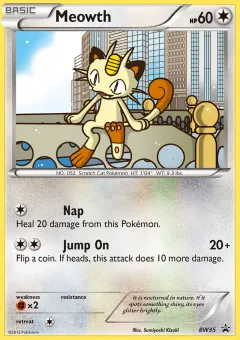 Meowth Promo card from BW Black Star Promos