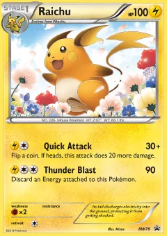 Raichu Promo card from BW Black Star Promos
