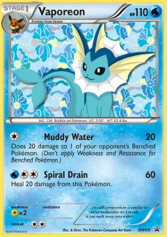 Vaporeon Promo card from BW Black Star Promos
