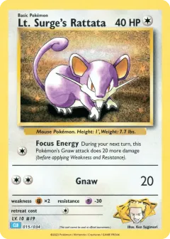 Lt. Surge's Rattata Promo and other card from Pokémon TCG Classic - Blastoise