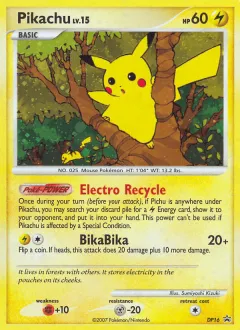 Pikachu Promo card from DP Black Star Promo