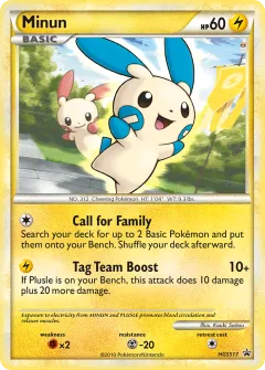 Minun Promo card from HGSS Black Star Promos