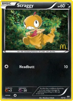 Scraggy Promo and other card from McDonald's Collection 2012