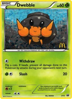 Dwebble Promo and other card from McDonald's Collection 2012