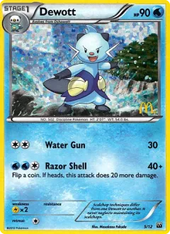 Dewott Promo and other card from McDonald's Collection 2012