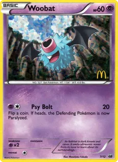 Woobat Promo and other card from McDonald's Collection 2012