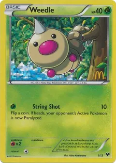 Weedle Promo and other card from McDonald's Collection 2014