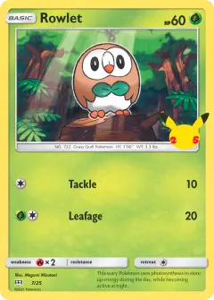 Rowlet Promo and other card from McDonald's Collection 2021