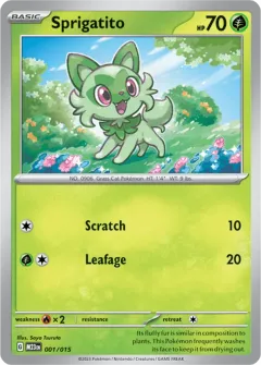 Sprigatito Promo card from McDonald's Collection 2023