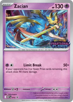 Zacian Promo card from Mega Evolution Black Star Promos
