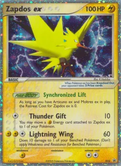 Zapdos ex Promo card from Nintendo Black Star Promos