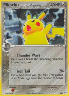 Pikachu δ Promo card from Nintendo Black Star Promos