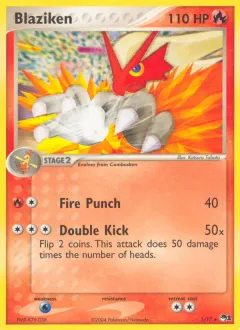 Blaziken Rare card from POP Series 1