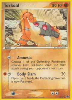 Torkoal Uncommon card from POP Series 1