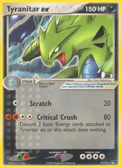 Tyranitar ex Rare card from POP Series 1