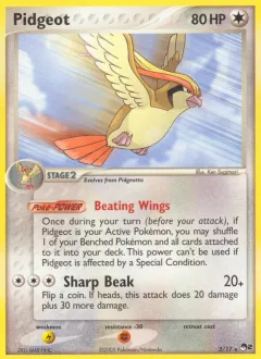 Pidgeot Rare card from POP Series 2