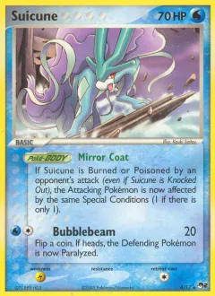 Suicune Rare card from POP Series 2