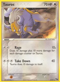 Tauros Rare card from POP Series 2