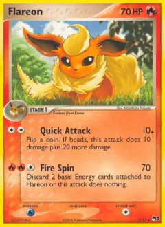 Flareon Rare card from POP Series 3