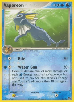 Vaporeon Rare card from POP Series 3