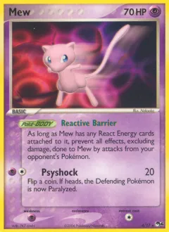 Mew Rare card from POP Series 4