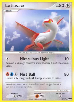 Latias Rare card from POP Series 7