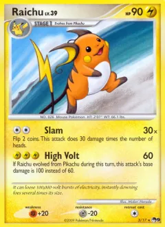 Raichu Rare card from POP Series 9