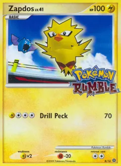 Zapdos Promo and other card from Pokémon Rumble