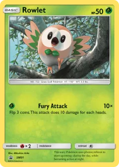 Rowlet Promo card from Sun & Moon Black Star Promos
